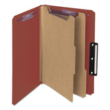 Smead™ Pressboard Classification Folders, Six SafeSHIELD Fasteners, 1/3-Cut Tabs, 2 Dividers, Legal Size, Red, 10/Box (SMD19230)