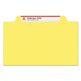 Smead™ Top Tab Classification Folders, Four SafeSHIELD Fasteners, 2" Expansion, 1 Divider, Letter Size, Yellow Exterior, 10/Box (SMD13704)