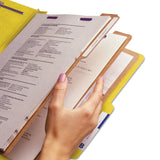 Smead™ Eight-Section Pressboard Top Tab Classification Folders, Eight SafeSHIELD Fasteners, 3 Dividers, Legal Size, Yellow, 10/Box (SMD19098)