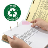 Smead™ Recycled Pressboard Classification Folders, 3" Expansion, 3 Dividers, 8 Fasteners, Legal Size, Gray-Green, 10/Box (SMD19093)