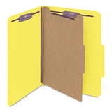 Smead™ Four-Section Pressboard Top Tab Classification Folders, Four SafeSHIELD Fasteners, 1 Divider, Letter Size, Yellow, 10/Box (SMD13734) Each