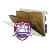 Smead™ X-Heavy End Tab Pressboard Classification Folders, Six SafeSHIELD Fasteners, 2 Dividers, Legal Size, Gray-Green, 10/Box (SMD29710)