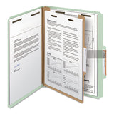 Smead™ Recycled Pressboard Classification Folders, 2" Expansion, 1 Divider, 4 Fasteners, Letter Size, Gray-Green, 10/Box (SMD13723)