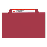 Smead™ Top Tab Classification Folders, Four SafeSHIELD Fasteners, 2" Expansion, 1 Divider, Letter Size, Red Exterior, 10/Box (SMD13703)