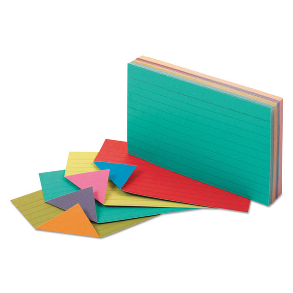 Oxford™ Extreme Index Cards, Ruled, 3 x 5, Assorted, 100/Pack (OXF04736)