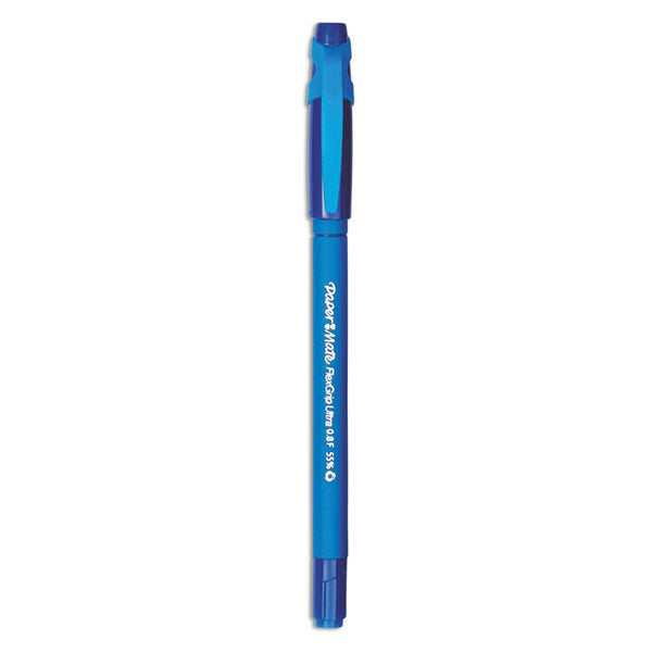 Paper Mate® FlexGrip Ultra Recycled Ballpoint Pen, Stick, Fine 0.8 mm, Blue Ink, Blue Barrel, Dozen (PAP9660131)