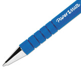 Paper Mate® FlexGrip Ultra Recycled Ballpoint Pen, Retractable, Fine 0.8 mm, Blue Ink, Black/Blue Barrel, Dozen (PAP9560131)