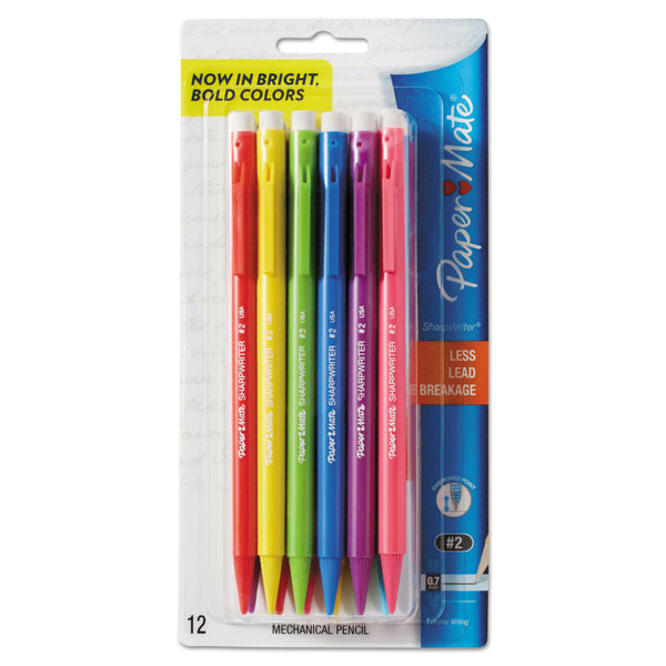 Sharpie Sharpwriter Mechanical Pencil, 0.7 mm, HB (#2.5), Black Lead, Assorted Barrel Colors, Dozen (PAP1898483C) Pack of 12