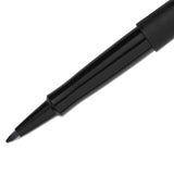 Paper Mate® Point Guard Flair Felt Tip Porous Point Pen, Stick, Medium 0.7 mm, Black Ink, Black Barrel, Dozen (PAP8430152)