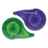 Paper Mate® Liquid Paper® DryLine Correction Tape, Non-Refillable, Green/Purple Applicators, 0.17" x 472", 10/Pack (PAP6137406)