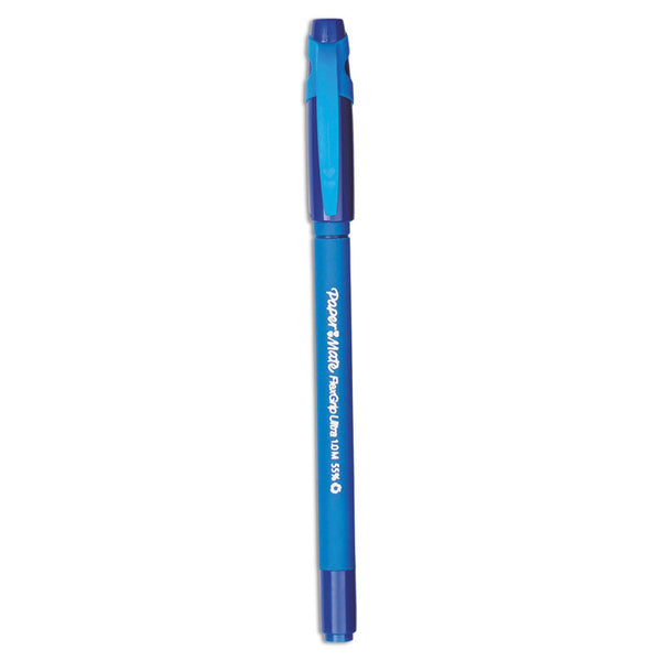 Paper Mate® FlexGrip Ultra Recycled Ballpoint Pen, Stick, Medium 1 mm, Blue Ink, Blue Barrel, Dozen (PAP9610131)