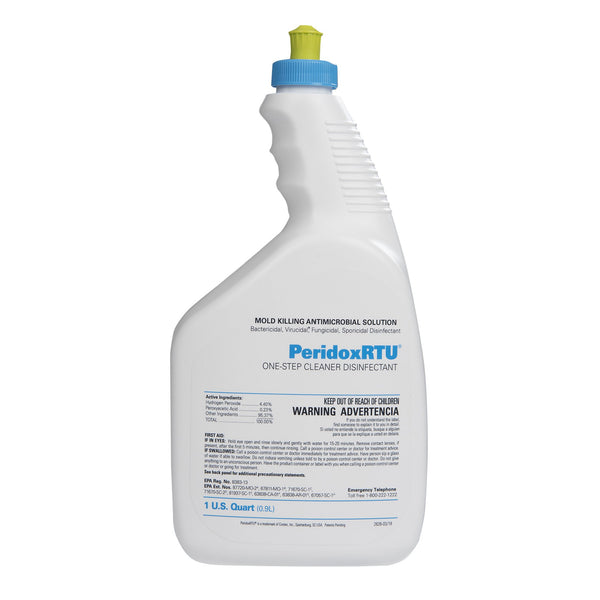PeridoxRTU® Sporicidal Surface Disinfectant Cleaner Peroxide Based Manual Pour Liquid 32 oz. Bottle Vinegar Scent Sterile (1137904_CS) 6/CS