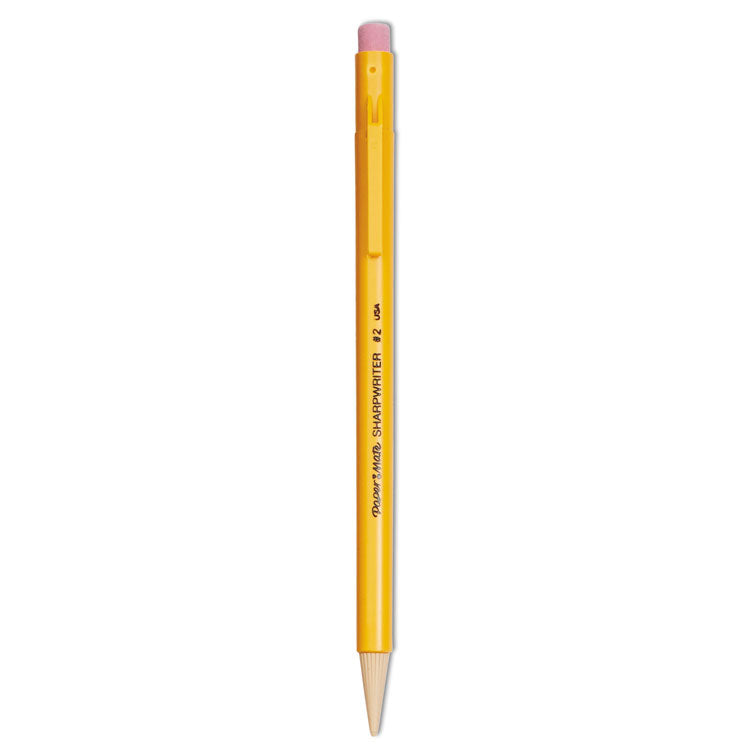 Paper Mate® Sharpwriter Mechanical Pencil, 0.7 mm, HB (#2), Black Lead, Classic Yellow Barrel, Dozen (PAP3030131C)