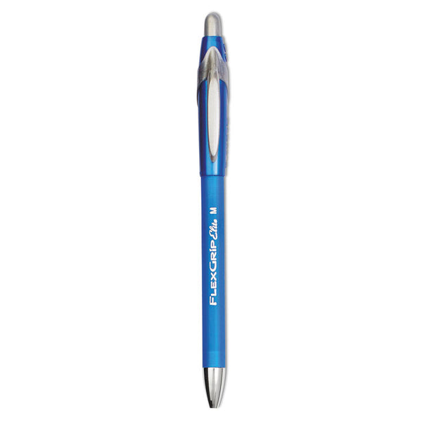 Paper Mate® FlexGrip Elite Ballpoint Pen, Retractable, Medium 1 mm, Blue Ink, Blue Barrel, Dozen (PAP85581)