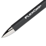 Paper Mate® FlexGrip Elite Ballpoint Pen, Retractable, Fine 0.8 mm, Black Ink, Black Barrel, Dozen (PAP85582)