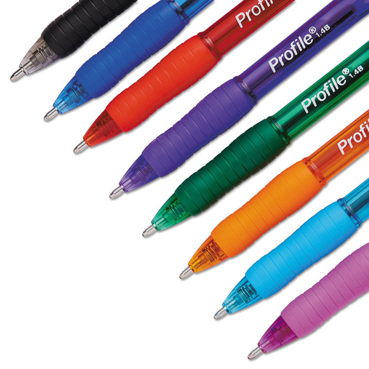 Paper Mate® Profile Ballpoint Pen, Retractable, Bold 1.4 mm, Assorted Ink and Barrel Colors, 8/Pack (PAP1960662)