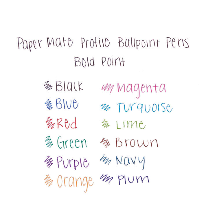 Paper Mate® Profile Ballpoint Pen, Retractable, Bold 1.4 mm, Red Ink, Translucent Red Barrel, Dozen (PAP89467)