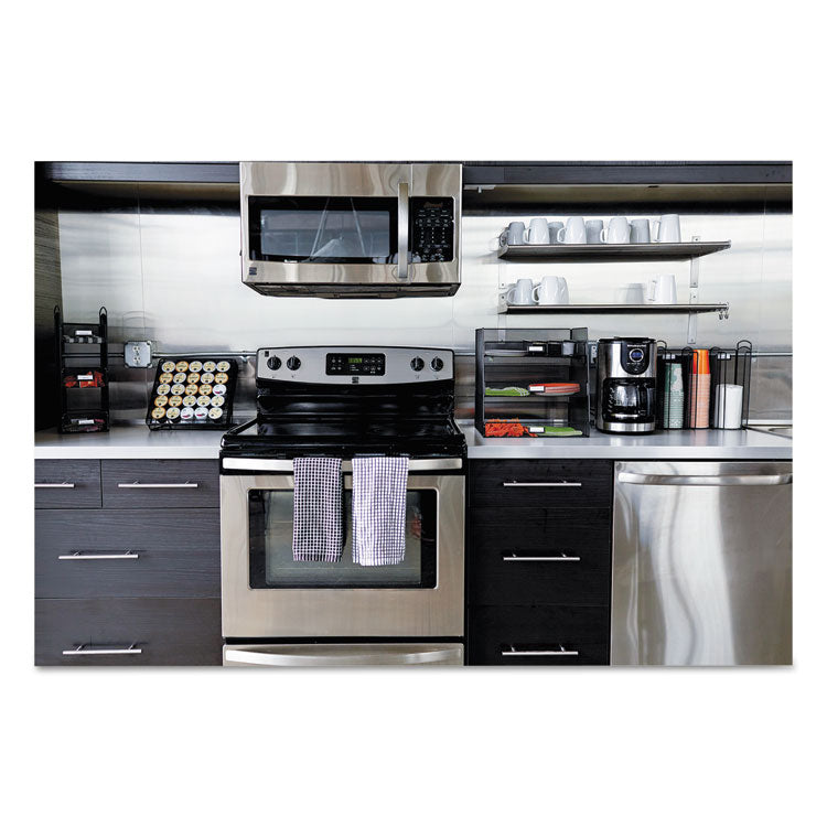 Safco® Onyx Breakroom Organizers, 3 Compartments,14.63 x 11.75 x 15, Steel Mesh, Black (SAF3293BL) Each