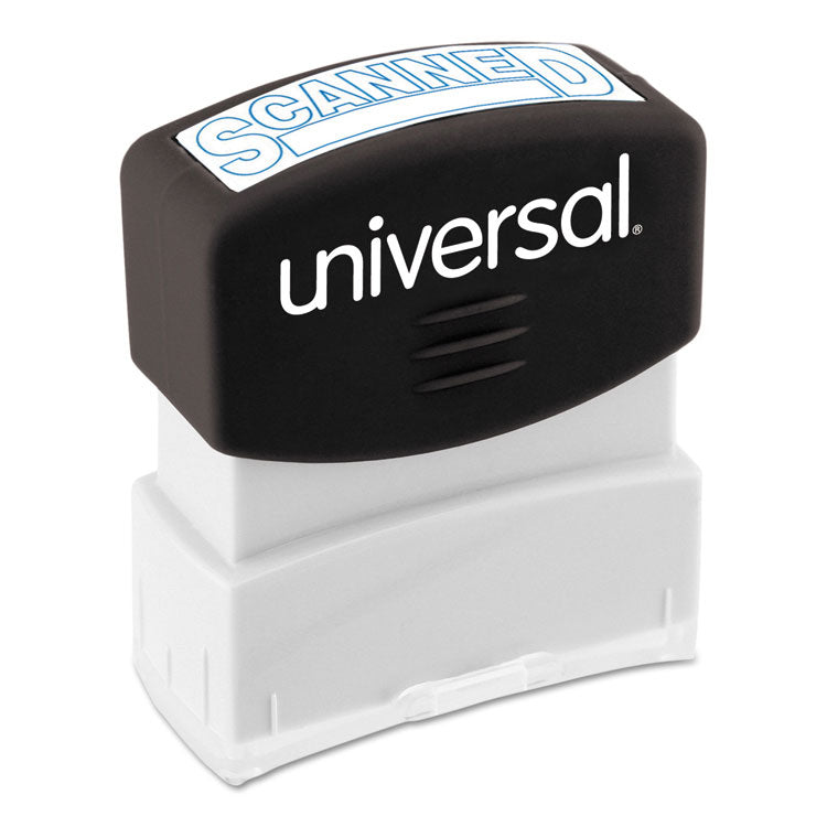 Universal® Message Stamp, SCANNED, Pre-Inked One-Color, Blue (UNV10157) Each