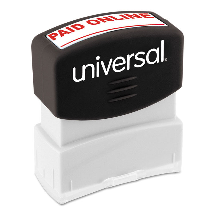 Universal® Message Stamp, PAID ONLINE, Pre-Inked One-Color, Red (UNV10156)