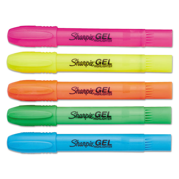 Sharpie® Gel Highlighters, Assorted Ink Colors, Bullet Tip, Assorted Barrel Colors, 5/Set (SAN1803277)