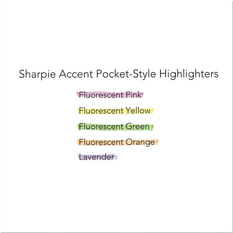 Sharpie® Pocket Style Highlighters, Fluorescent Yellow Ink, Chisel Tip, Yellow Barrel, Dozen (SAN27025)