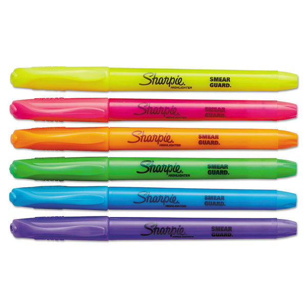 Sharpie® Pocket Style Highlighters, Assorted Ink Colors, Chisel Tip, Assorted Barrel Colors, Dozen (SAN27145) Pack of 12