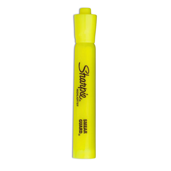 Sharpie® Tank Style Highlighters, Fluorescent Yellow Ink, Chisel Tip, Yellow Barrel, 4/Set (SAN25164PP)