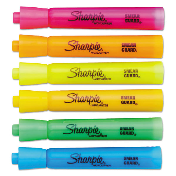 Sharpie® Tank Style Highlighters with Open-Stock Box, Assorted Ink Colors, Chisel Tip, Assorted Barrel Colors, Dozen (SAN25053)