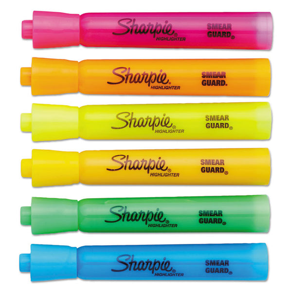 Sharpie® Tank Style Highlighters with Open-Stock Box, Assorted Ink Colors, Chisel Tip, Assorted Barrel Colors, Dozen (SAN25053) Set of 12