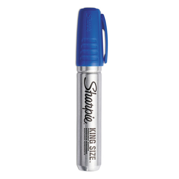 Sharpie® King Size Permanent Marker, Broad Chisel Tip, Blue, Dozen (SAN15003)