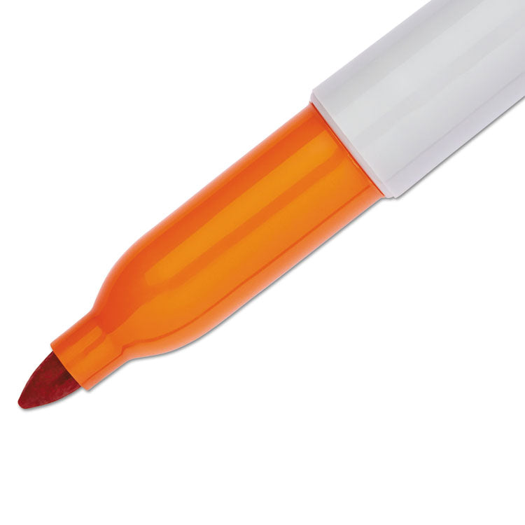 Sharpie® Fine Tip Permanent Marker, Fine Bullet Tip, Orange, Dozen (SAN30006) 1 Dozen