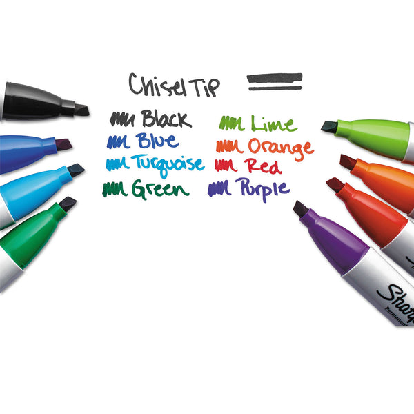 Sharpie® Chisel Tip Permanent Marker, Medium Chisel Tip, Assorted Colors, 8/Set (SAN38250PPA) 8 ST