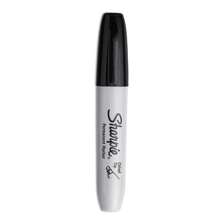 Sharpie® Chisel Tip Permanent Marker, Medium Chisel Tip, Black, 4/Pack (SAN38264PP) Pack of 4