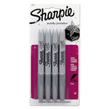 Sharpie® Metallic Fine Point Permanent Markers, Fine Bullet Tip, Metallic Silver, 4/Pack (SAN39109PP) Pack of 4