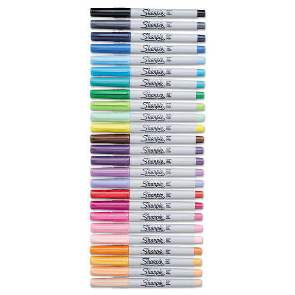 Sharpie® Ultra Fine Tip Permanent Marker, Ultra-Fine Needle Tip, Assorted Colors, 24/Set (SAN75847)