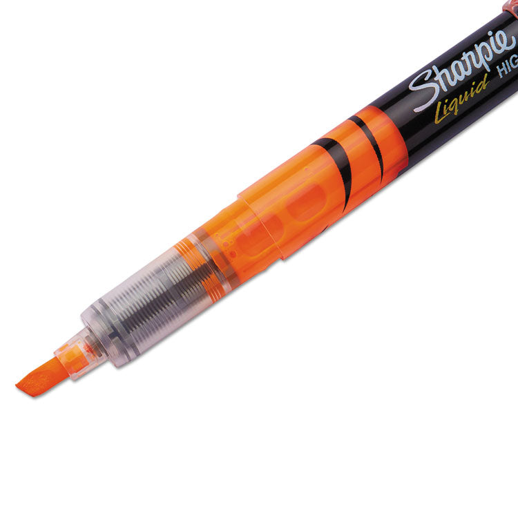 Sharpie® Liquid Pen Style Highlighters, Fluorescent Orange Ink, Chisel Tip, Orange/Black/Clear Barrel, Dozen (SAN1754466) 1 Dozen
