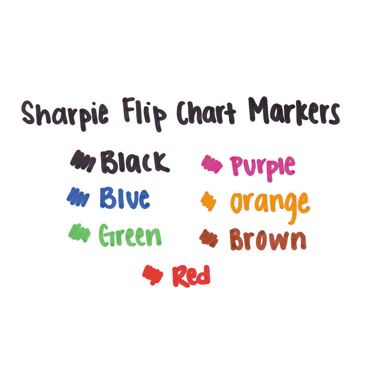 Sharpie® Flip Chart Marker, Broad Bullet Tip, Black, 8/Pack (SAN1760445)