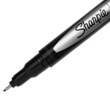 Sharpie® Water-Resistant Ink Porous Point Pen, Stick, Fine 0.4 mm, Black Ink, Black Barrel, Dozen (SAN1742663) 1 Dozen