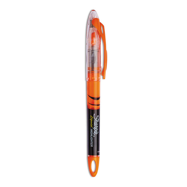 Sharpie® Liquid Pen Style Highlighters, Fluorescent Orange Ink, Chisel Tip, Orange/Black/Clear Barrel, Dozen (SAN1754466)