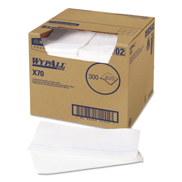 WypAll® X70 Wipers, Kimfresh Antimicrobial, 12.5 x 23.5, Unscented, White, 300/Carton (KCC05925)