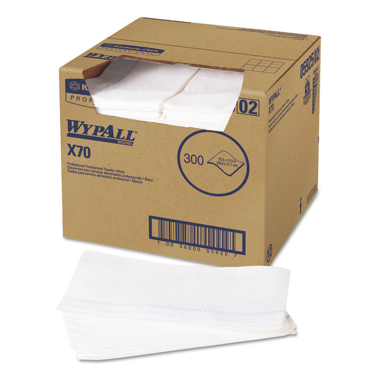 WypAll® X70 Wipers, Kimfresh Antimicrobial, 12.5 x 23.5, Unscented, White, 300/Carton (KCC05925)