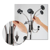 Alba™ Chromy Coat Stand, 12 Knobs, 16w x 16d x 70.5h, Chrome/Black (ABAPMCLAS) Each