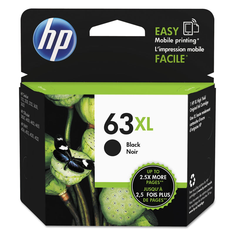 HP HP 63XL, (F6U64AN) High-Yield Black Original Ink Cartridge (HEWF6U64AN)