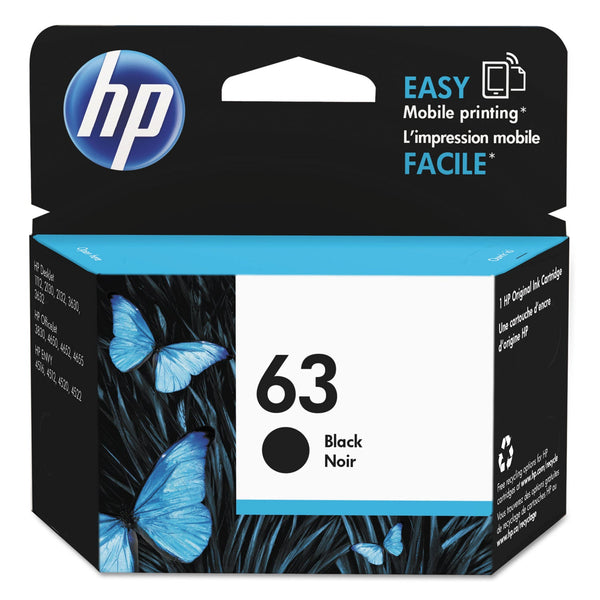 HP HP 63, (F6U62AN) Black Original Ink Cartridge (HEWF6U62AN)