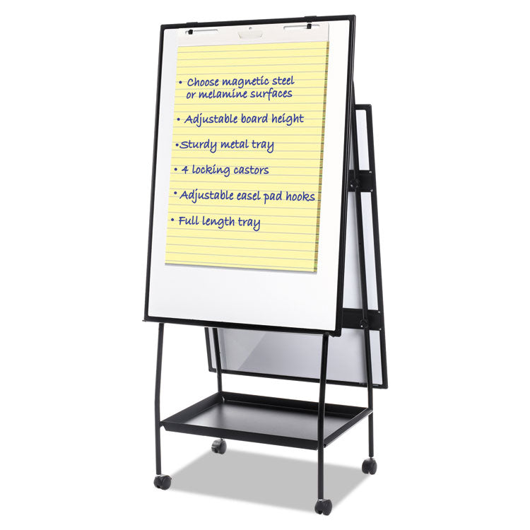 MasterVision® Creation Station Dry Erase Board, 29.5 x 74.88, White Surface, Black Metal Frame (BVCEA49125016) Each