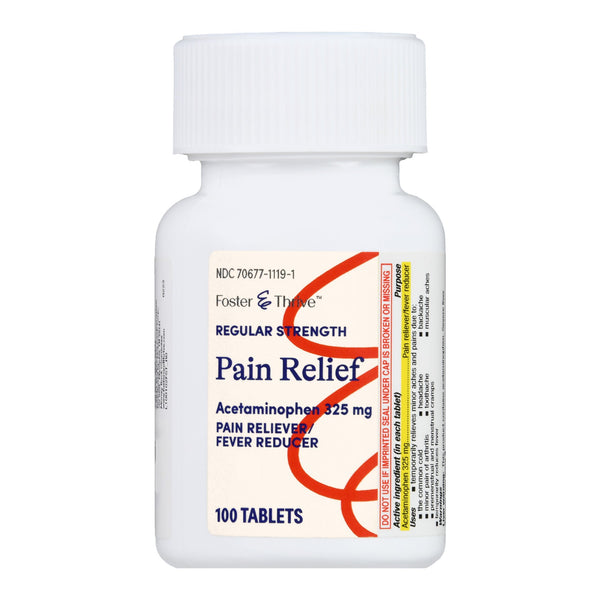 Foster & Thrive™ Pain Relief 325 mg Strength Acetaminophen Tablet 100 per Bottle (1238910_BT) 1/BT