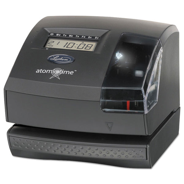 Lathem® Time 1600E Wireless Atomic Time Recorder with Tru-Align, Digital Display, Dark Gray (LTH1600E)