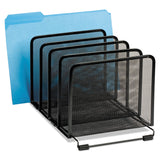 Rolodex™ Mesh Stacking Sorter, 5 Sections, Letter to Legal Size Files, 8.25" x 14.38" x 7.88", Black (ROL22141) Each