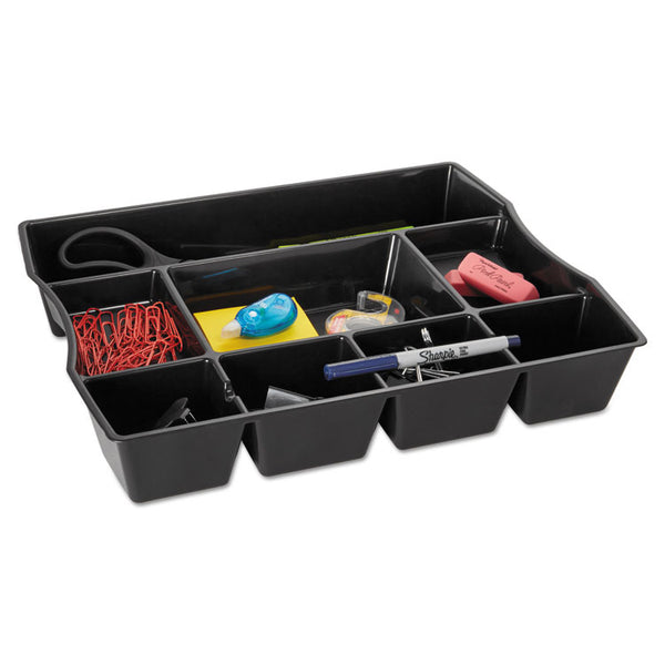 Rubbermaid® Regeneration Deep Drawer Organizer, Eight Compartments, 14.88 x 11.88 x 2.5, Plastic, Black (RUB21864)